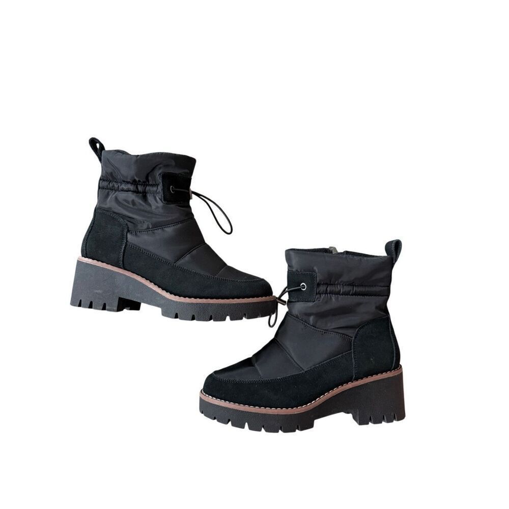 Blondo Womens Black Darci Puffer Chunky Platform Waterproof Booties Size 5.5